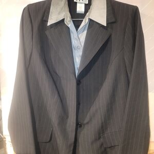 Elegant Black Pinstripe Blazer